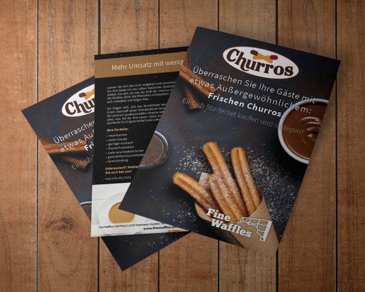 Flyer Churros von Fine Waffels