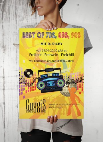 Plakat Retro-Party im GuggiS