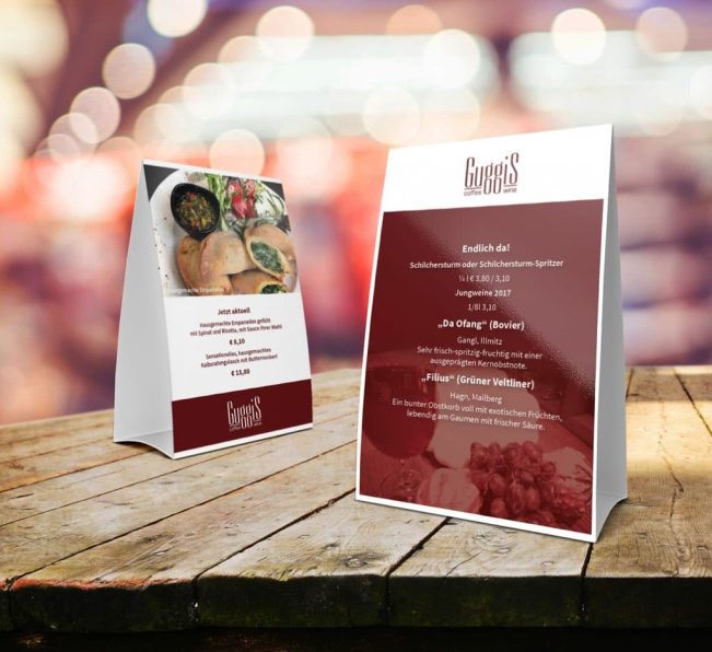 Tischaufsteller GuggiS